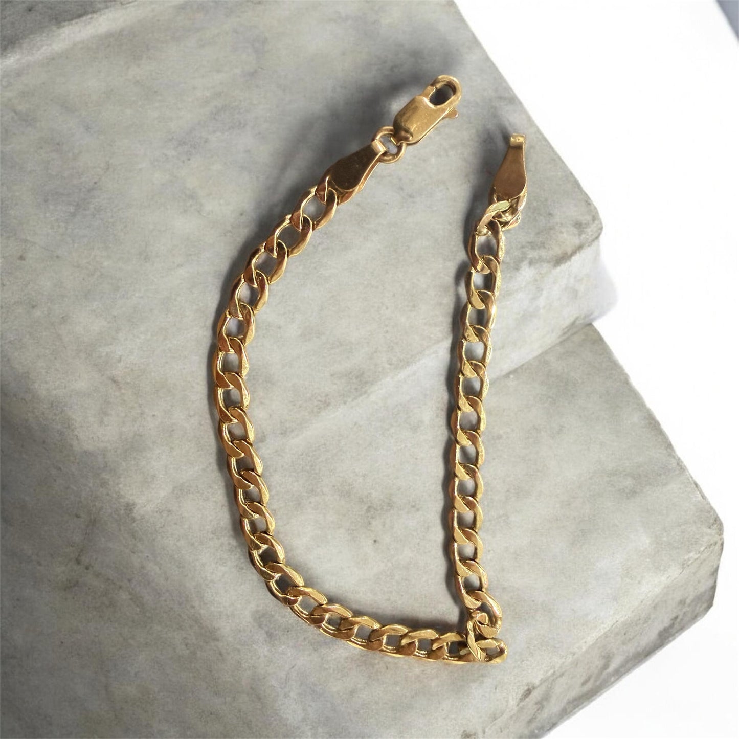 CUBAN BRACELET YELLOW GOLD PLAIN