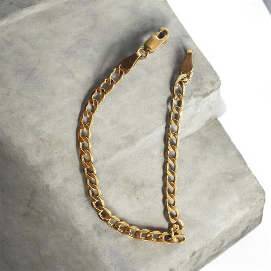 CUBAN BRACELET YELLOW GOLD PLAIN